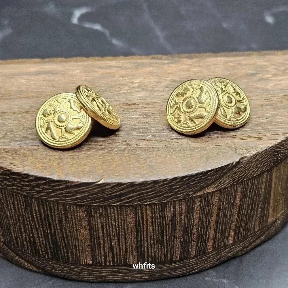 Salvatore Ferragamo Gold Tone Chain Shield Cufflinks